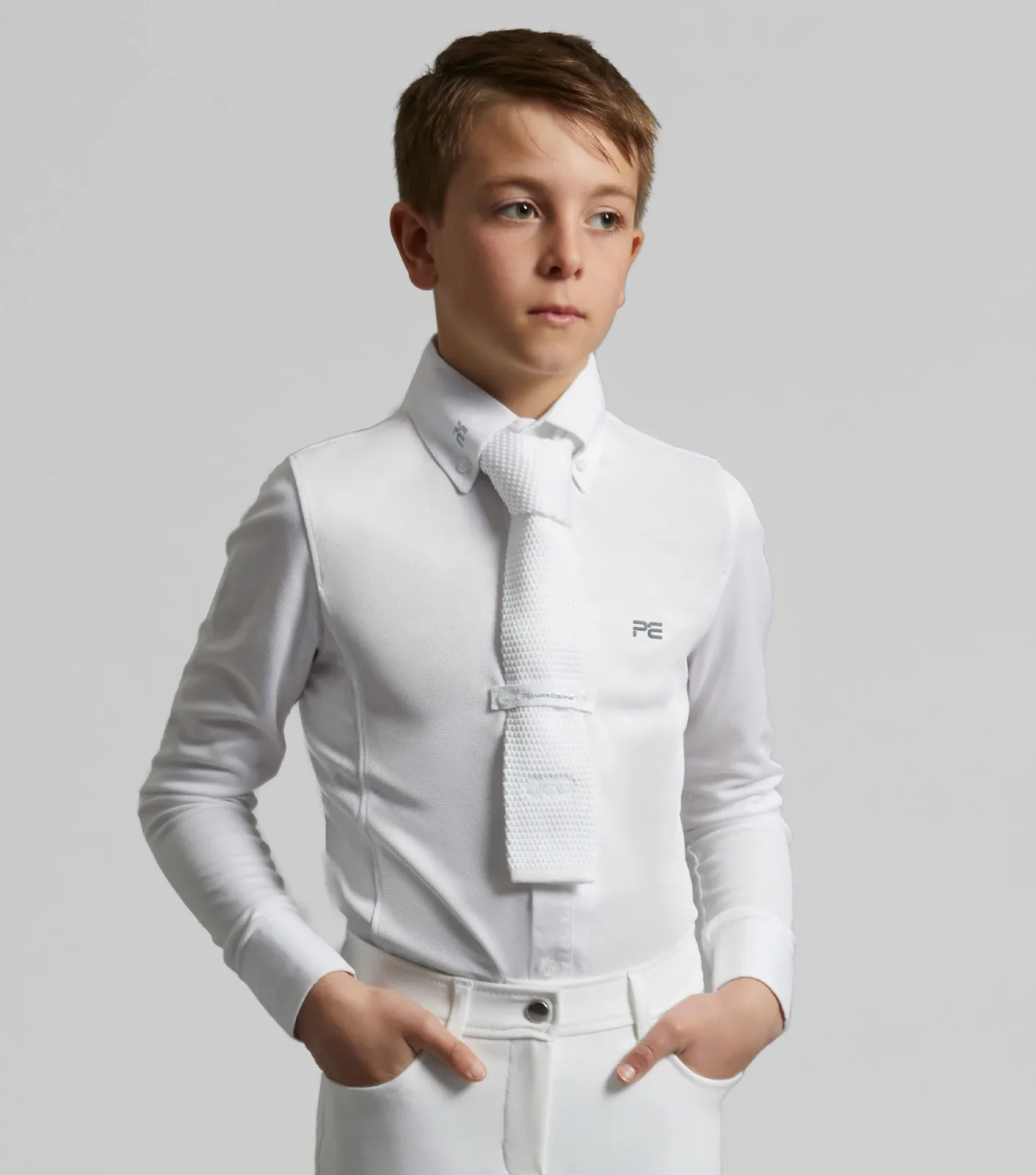 Mini Giulio Boy's Long Sleeve Show Shirt White