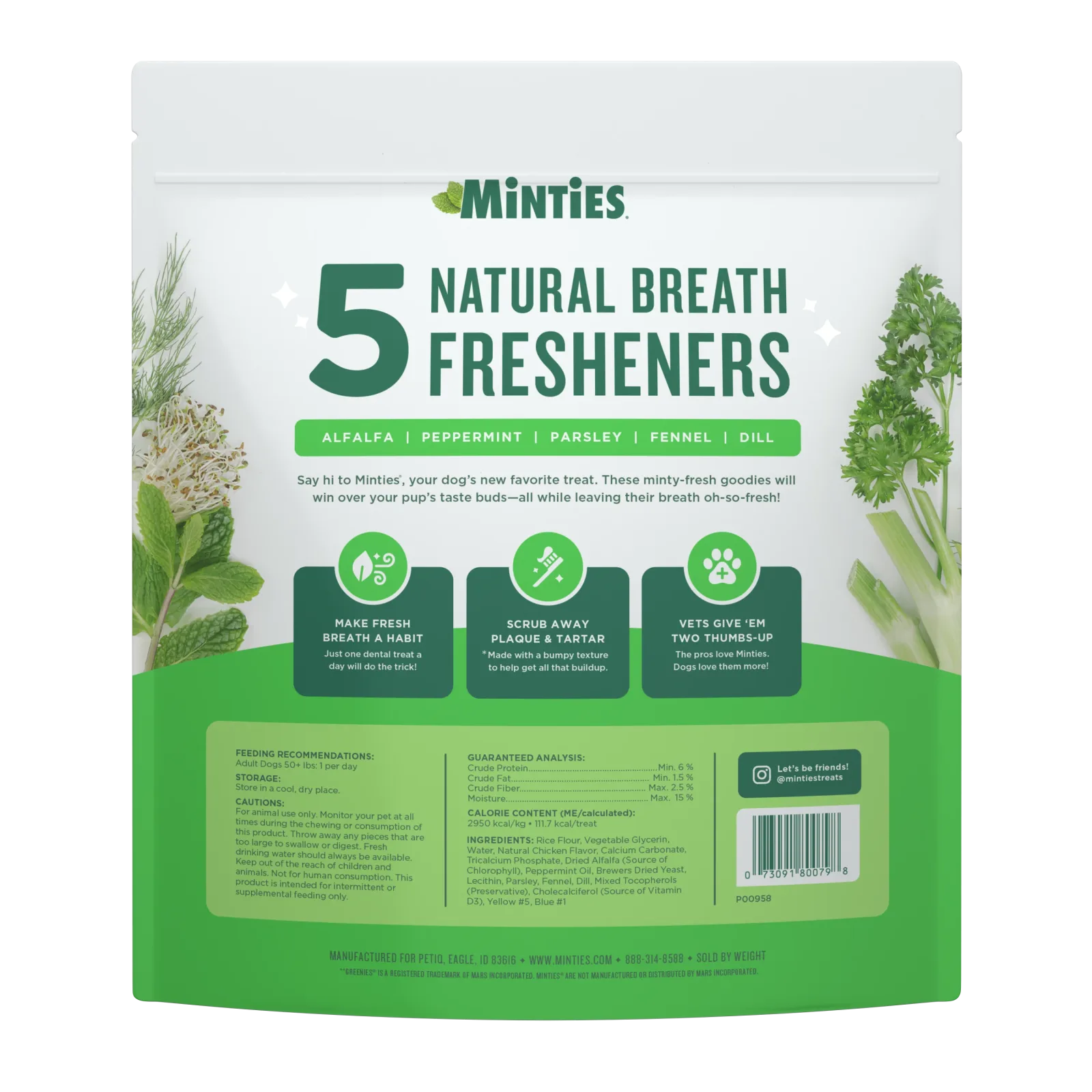 Minties Dog Dental Bone Treats Large 32oz - Image 2