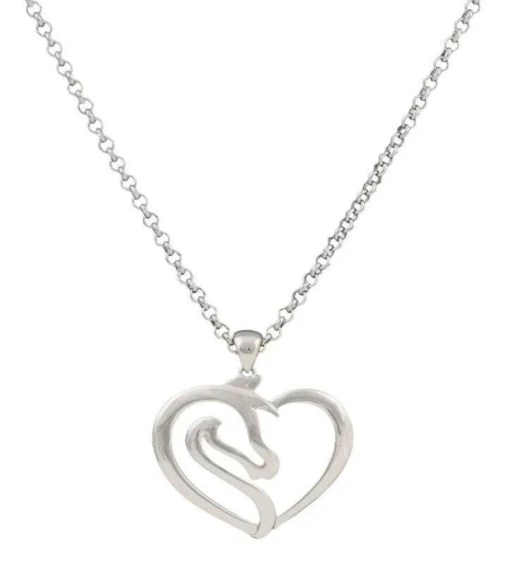 Montana Equestrienne Heart Necklace 21 Slv Plated