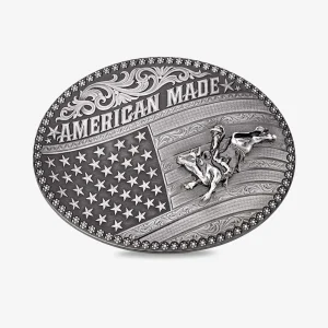 Montana Silversmiths American Made Tradition Buckle with Bull Rider
