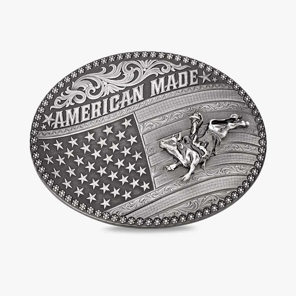 Montana Silversmiths American Made Tradition Buckle with Bull Rider
