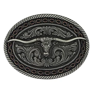 Montana Silversmiths Antiqued Barbed Longhorn Attitude Buckle
