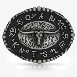 Montana Silversmiths Branded Legacy Longhorn Attitude Buckle