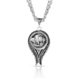 Montana Silversmiths Buffalo Spirit Feather Coin N