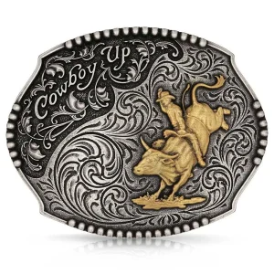 Montana Silversmiths Cowboy Up Bull Rider Attitude Buckle