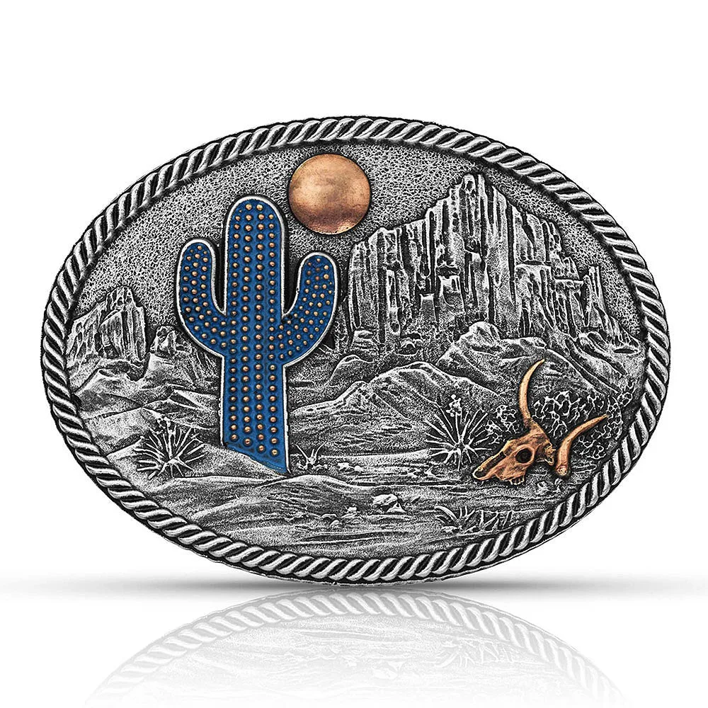 Montana Silversmiths Desert Moon Cactus Attitude Buckle - Image 2