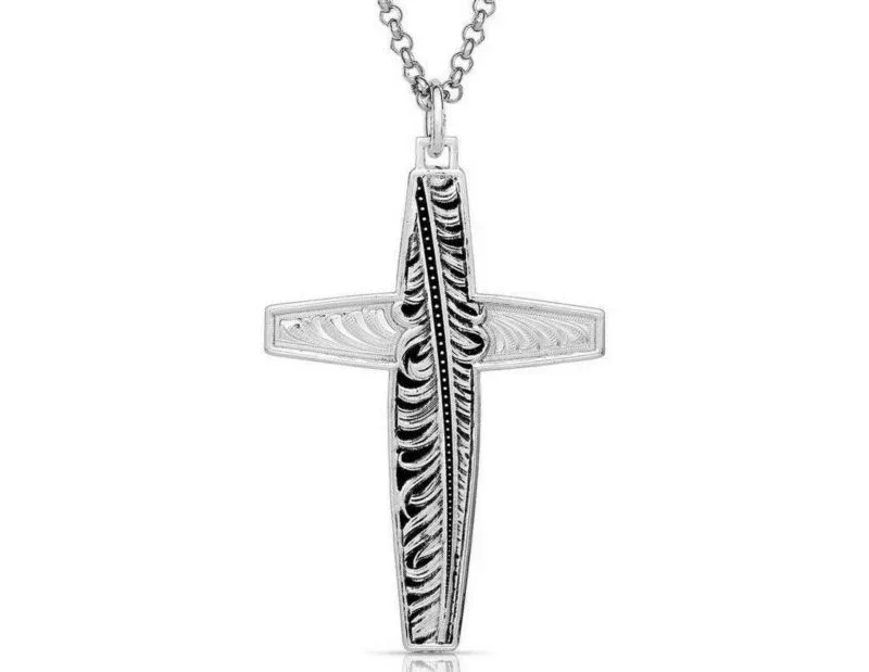 Montana Silversmiths Faith in Hope Feather Cross N