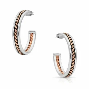 Montana Silversmiths Inside Rope Hoop Earrings Sil