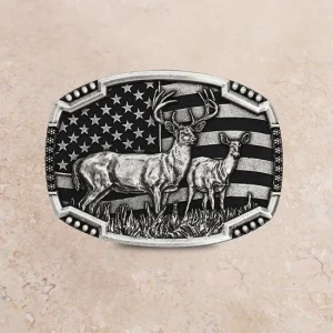 Montana Silversmiths Matched Pair Deer Attitude Buckle