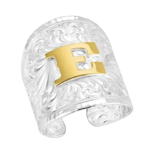Montana Silversmiths Out West Initial E Ring