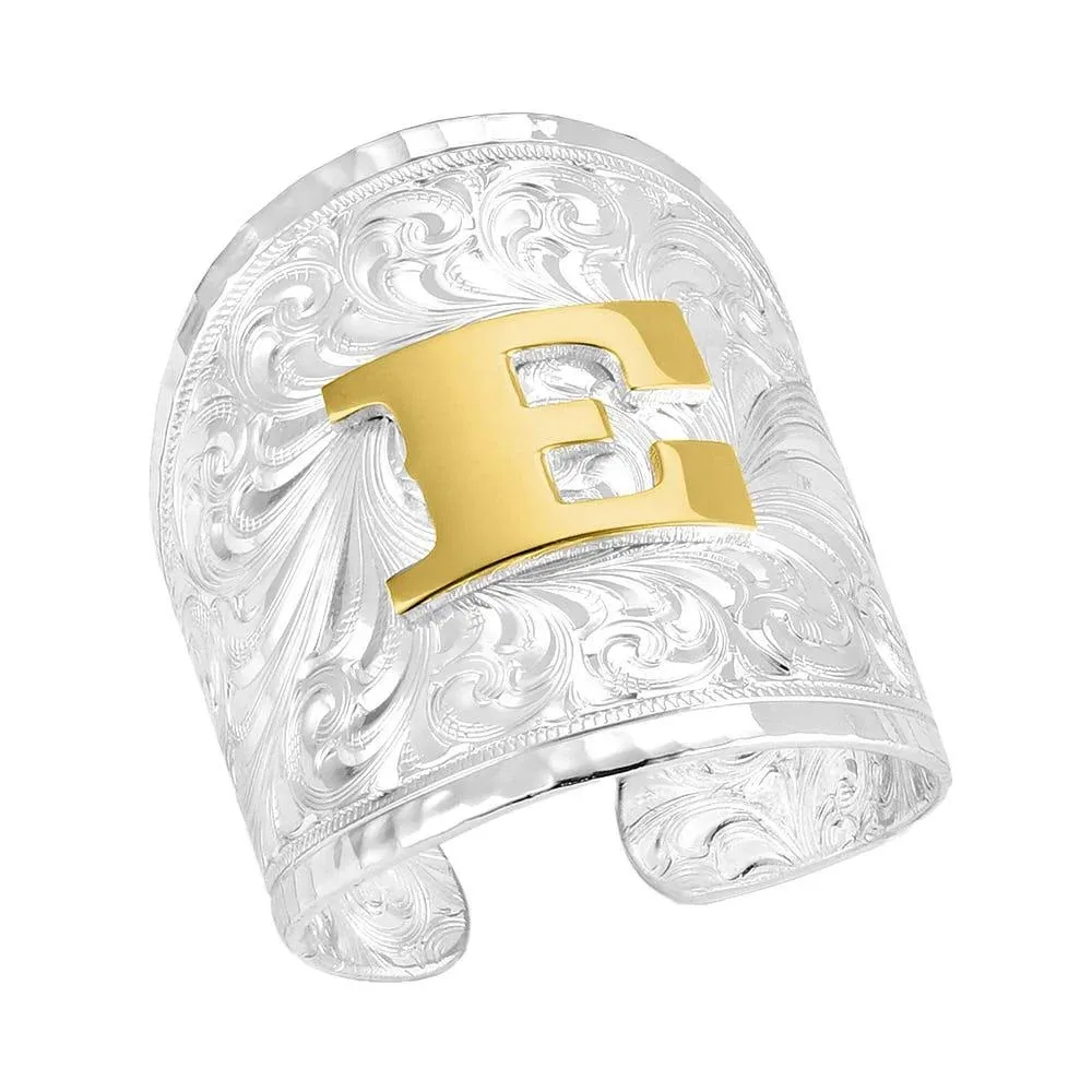 Montana Silversmiths Out West Initial E Ring