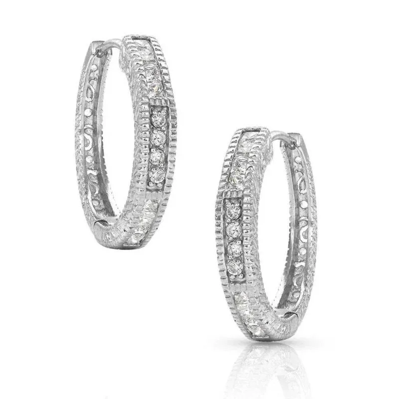 Montana Silversmiths Rope Edge Cubic Zirconia Hoop