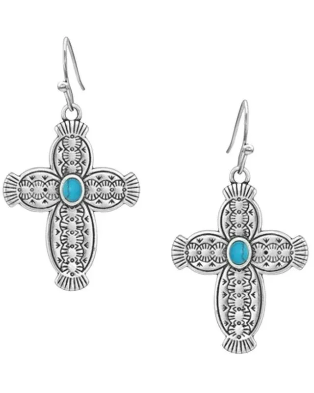 Montana Silversmiths Royal Western Opal Cross Earr