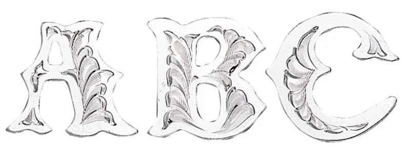 Montana Silversmiths Silver Trim Letter 3/4 Bk/Wh - Image 2