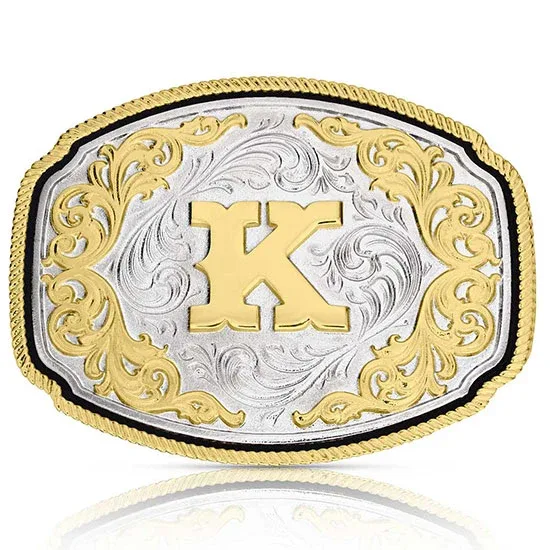 Montana Silversmiths Western Initial Attitude Buckle
