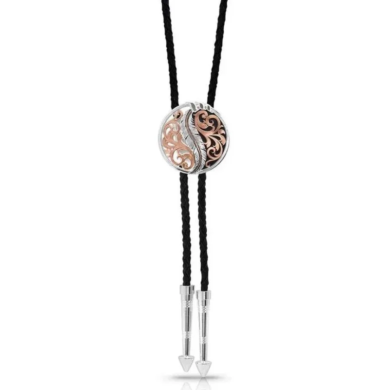 Montana Silversmiths Wind Dancer Feather Bolo Tie