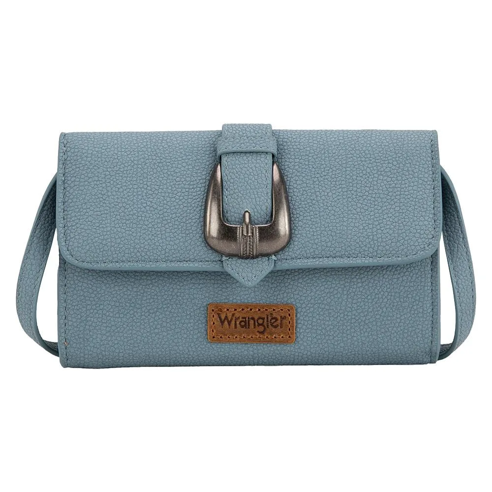 Montana West Antique Buckle Crossbody Wallet Jean Blue