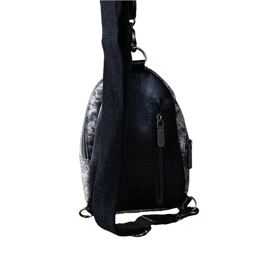 Montana West Black & White Cowhide Sling Bag - Image 2
