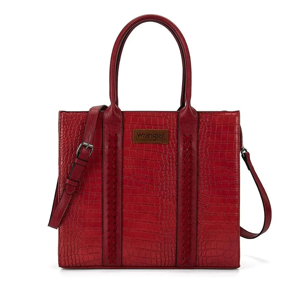 Montana West Red Croc Print Tote/Cross Body