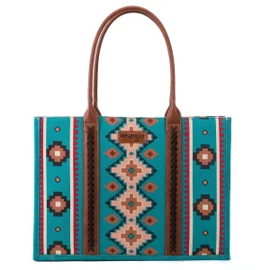 Montana West Turquoise Southwest Wide Tote