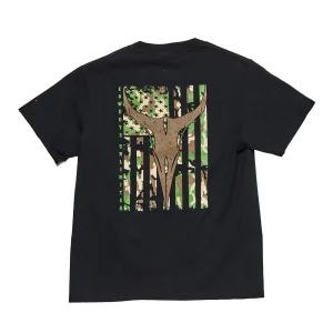 Moss Brothers Black Camo Longhorn Tee