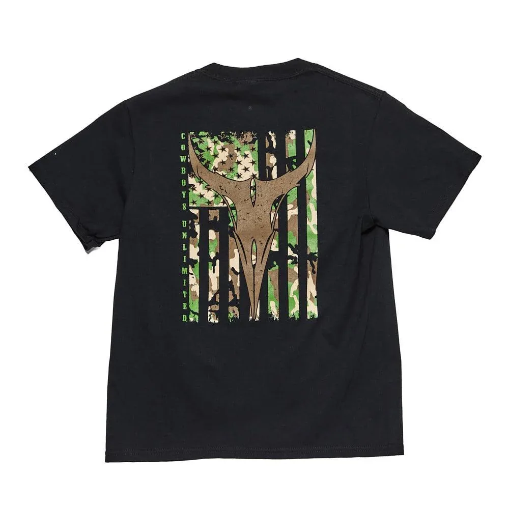 Moss Brothers Black Camo Longhorn Tee