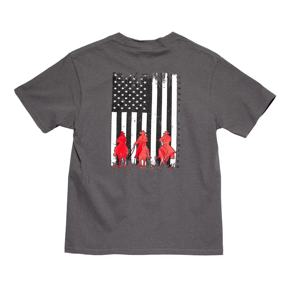 Moss Brothers Boys American Posse Charcoal Tee
