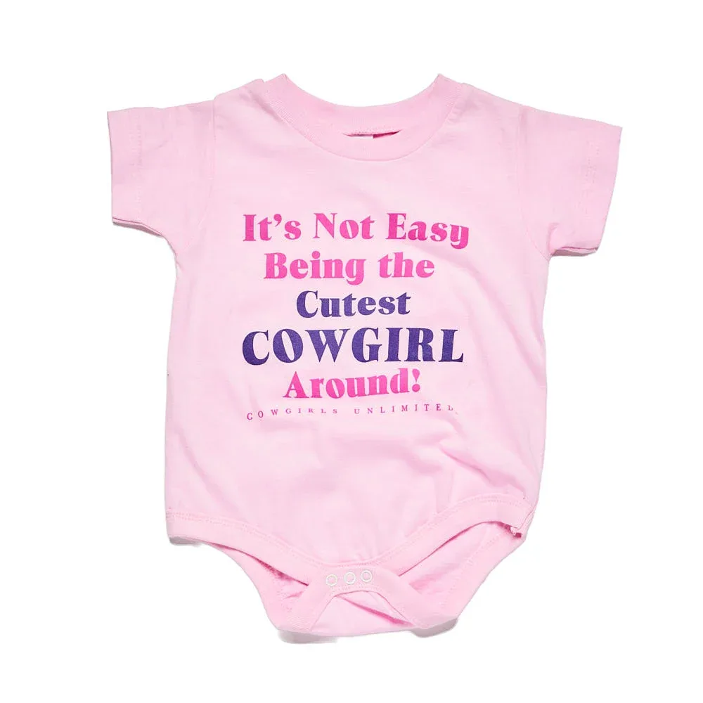 Moss Brothers Girls Pink Cowgirl Around Onesie