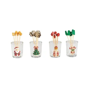 Mud Pie Assorted Christmas Icon Toothpick Caddy set