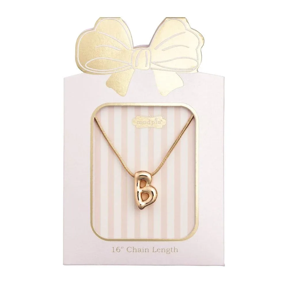 Mud Pie B Initial Necklace