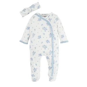 Mud Pie Baby Girl`s Children`s Ditsy White Floral Sleeper