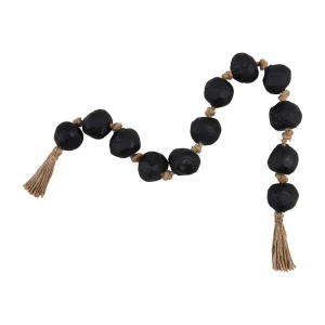 Mud Pie Black Paper Mache Beads