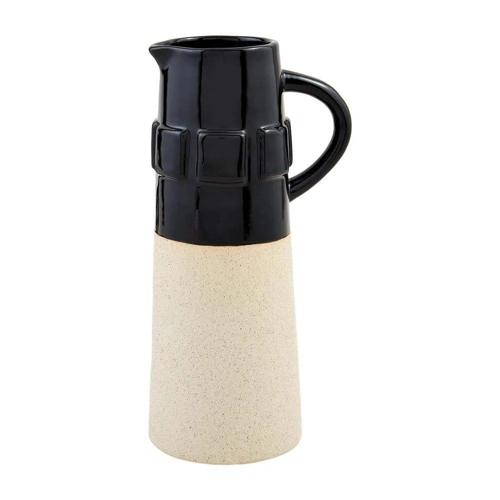 Mud Pie Black Stoneware Pitcher