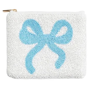 Mud Pie Blue Beaded Bow Case