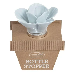 Mud Pie Blue Flower Bottle Stopper