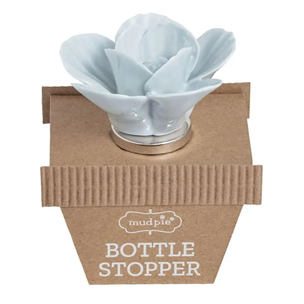 Mud Pie Blue Flower Bottle Stopper