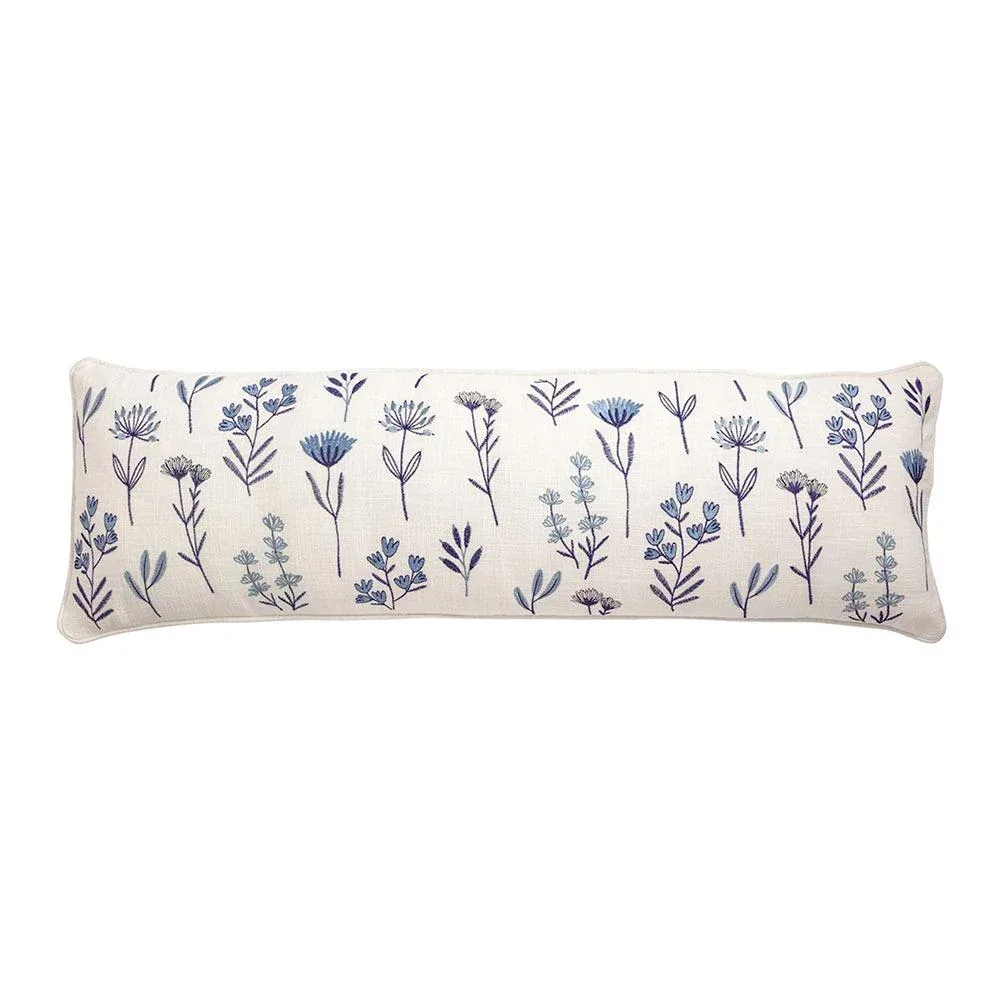Mud Pie Blue Flower Long Pillow
