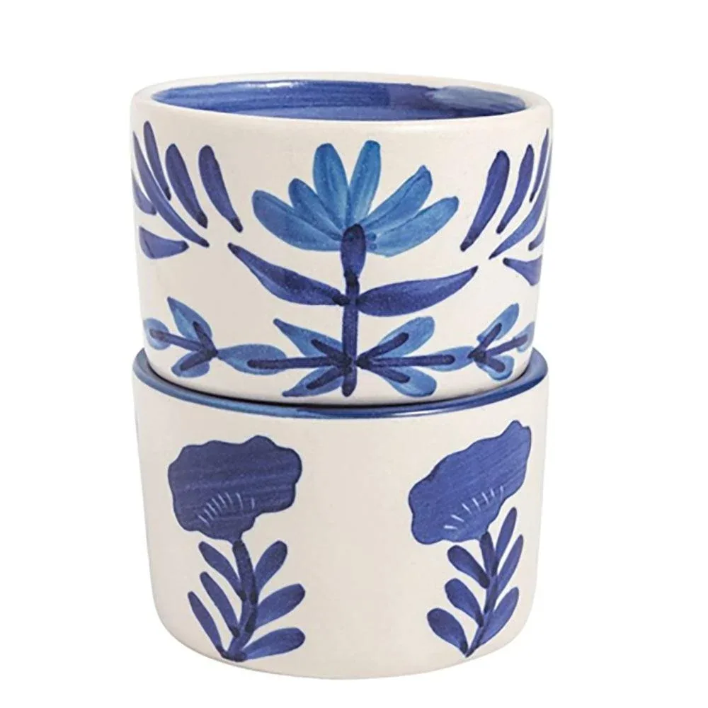 Mud Pie Blue Flower Tidbit Set