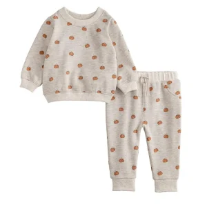 Mud Pie Boy's Pumpkin 2 Piece Sweatsuit