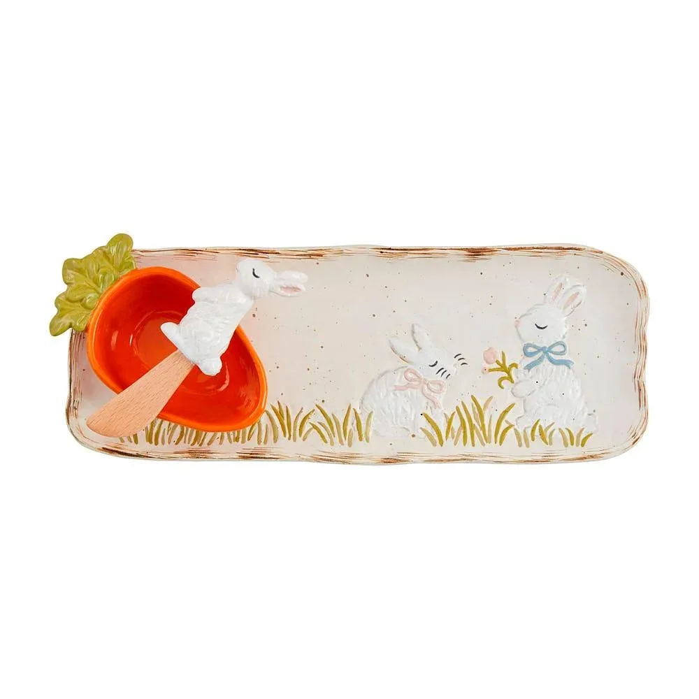 Mud Pie Bunny/Carrot Tray/Dip Set