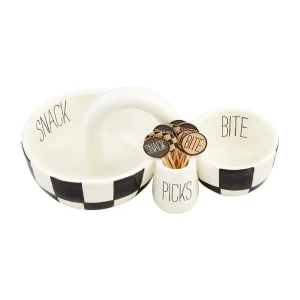 Mud Pie Checkered Double Dip Toothpick Set
