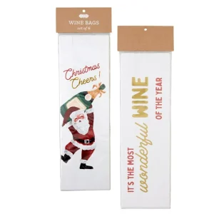 Mud Pie Christmas Cheer Paper Wine Bag