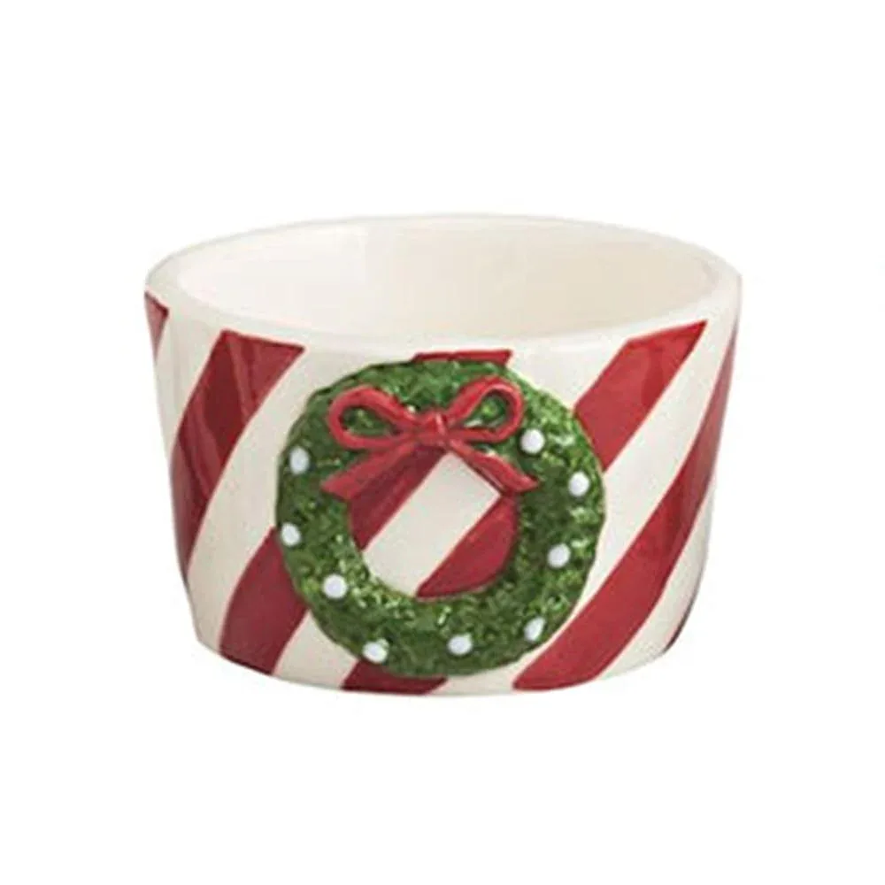 Mud Pie Christmas Wreath Tidbit Bowl