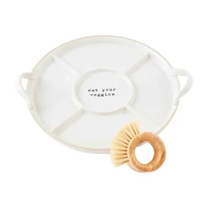 Mud Pie Crudite Platter and Brush Set