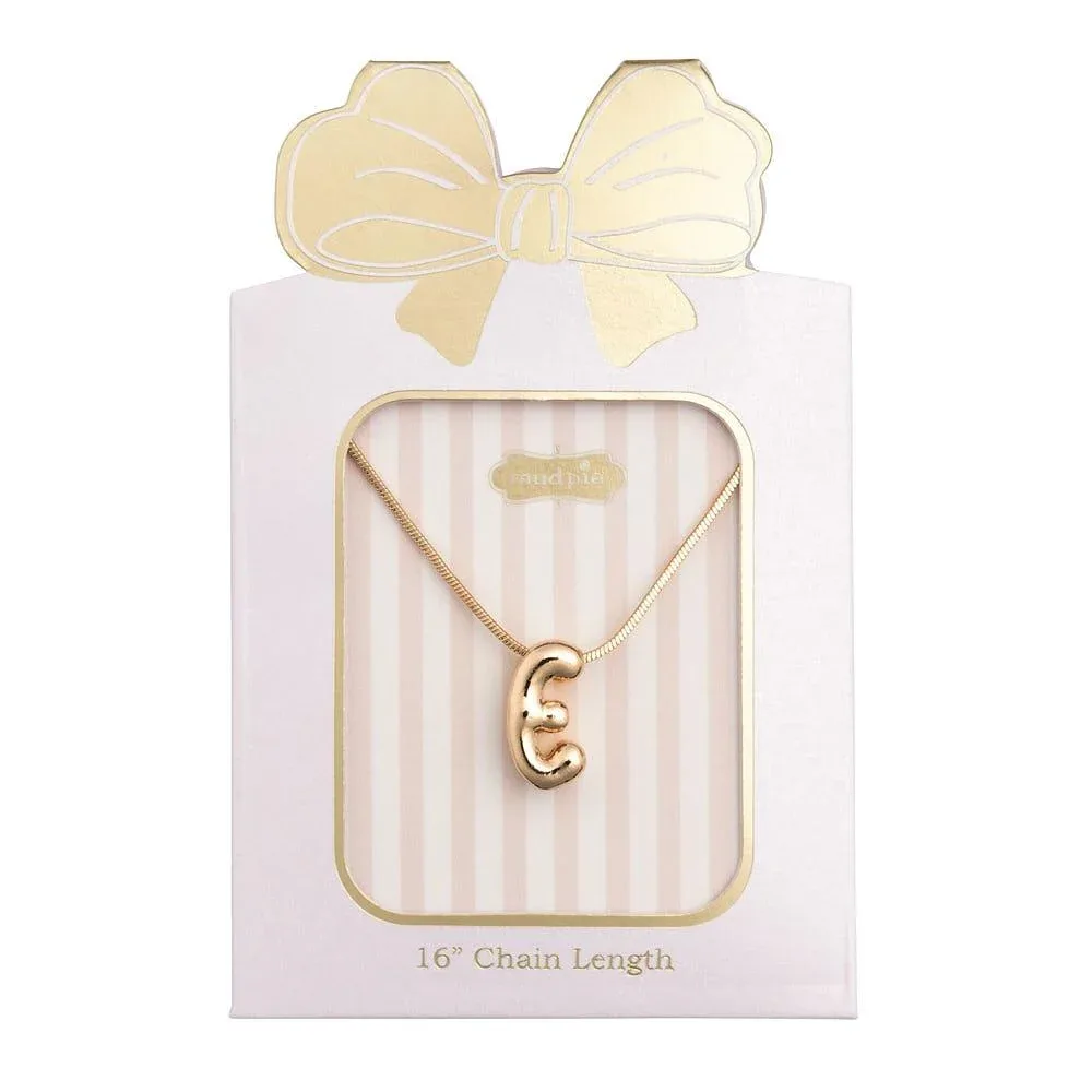 Mud Pie E Initial Necklace
