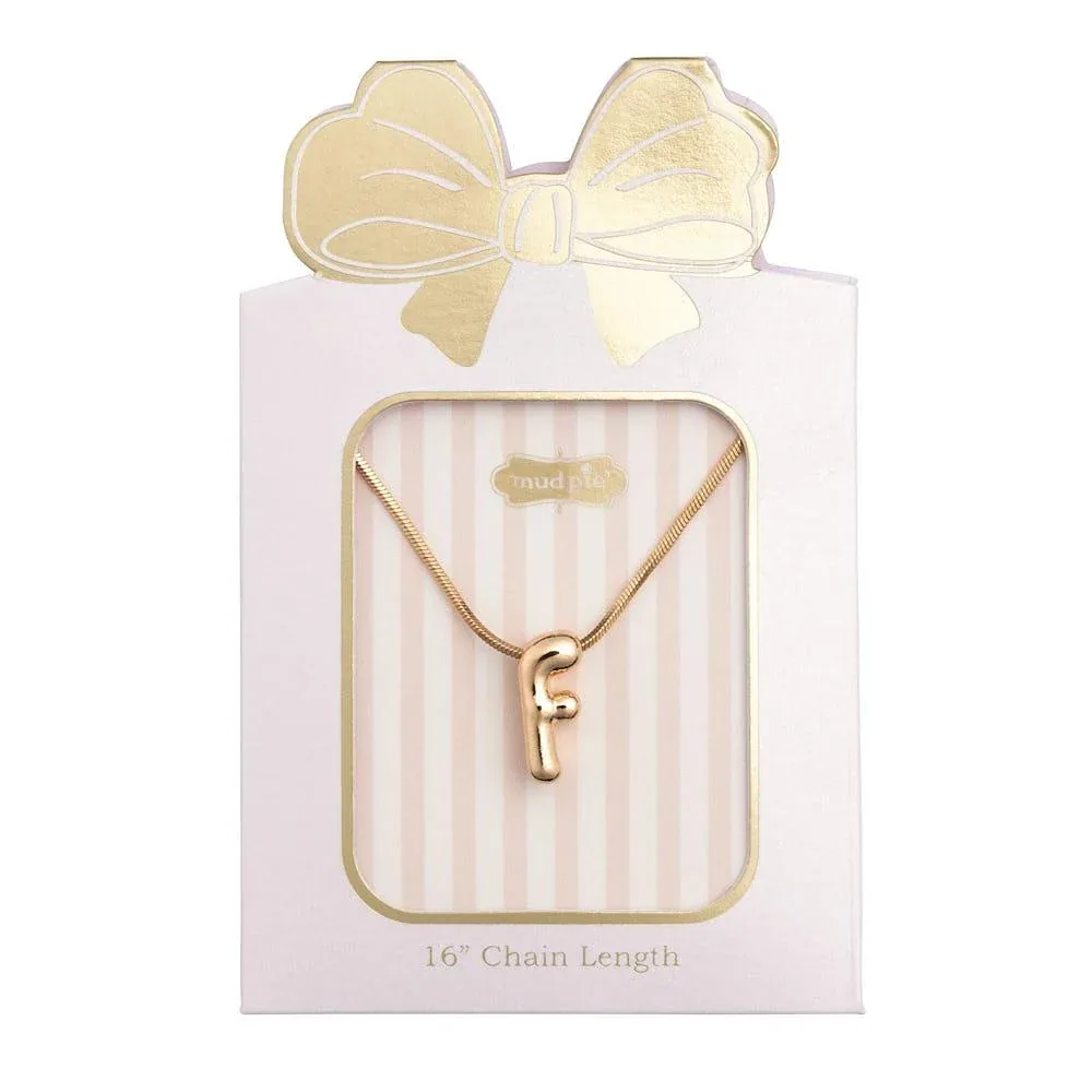 Mud Pie F Initial Necklace