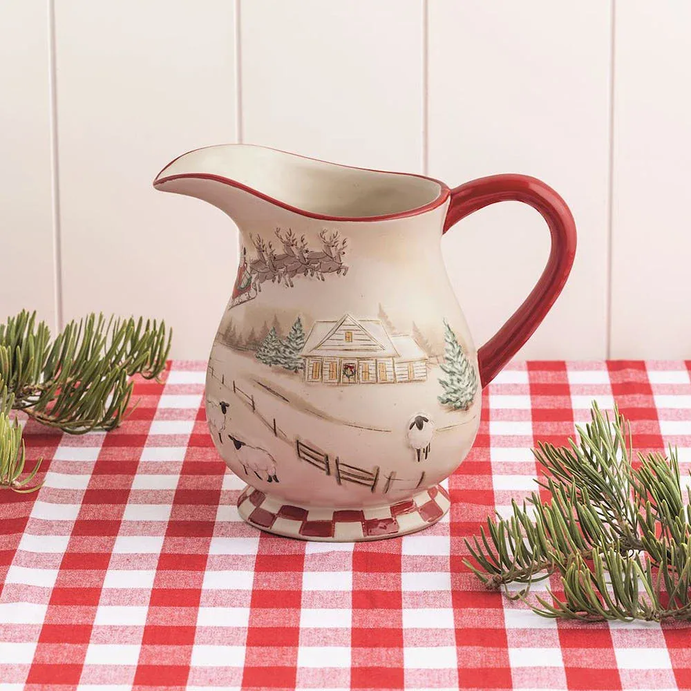 Mud Pie Farm Christmas Scene Pitcher - Image 2