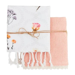 Mud Pie Flower Stem Dish Towel Set