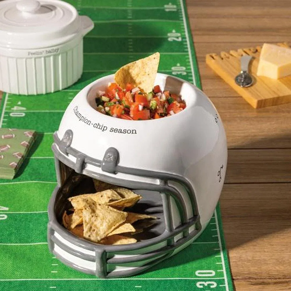 Mud Pie Football Helmet Chip & Dip Bowl