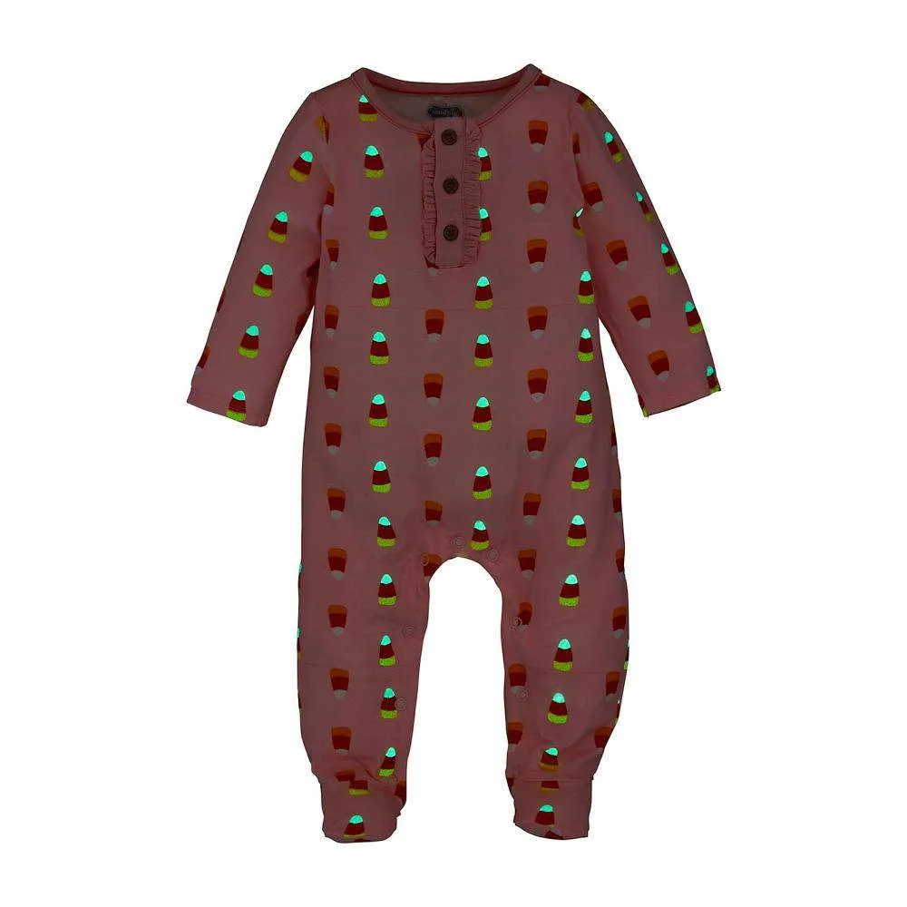 Mud Pie Girl's Candy Corn Glow Sleeper